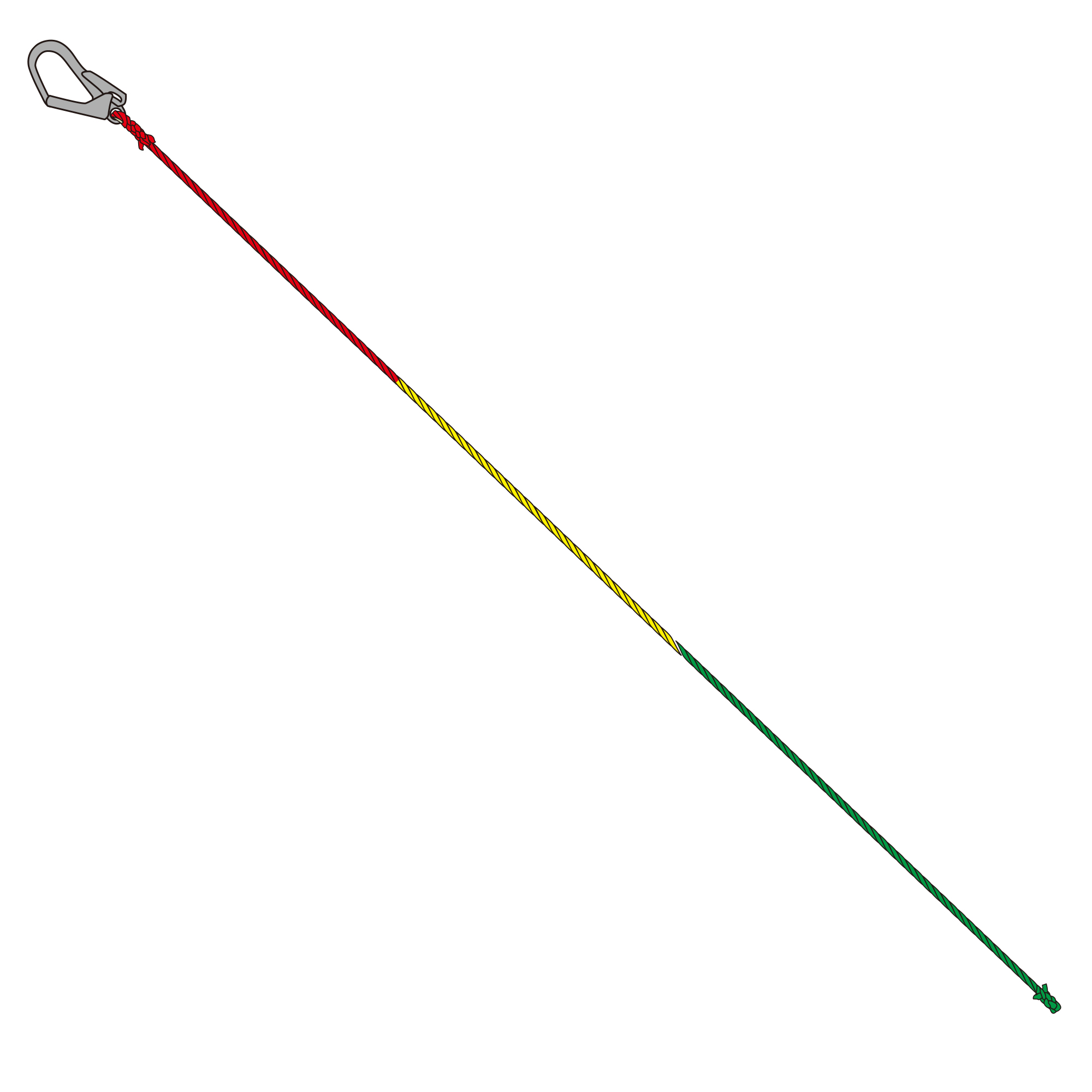 セフティ介錯ロープ ロング(3色タイプ)