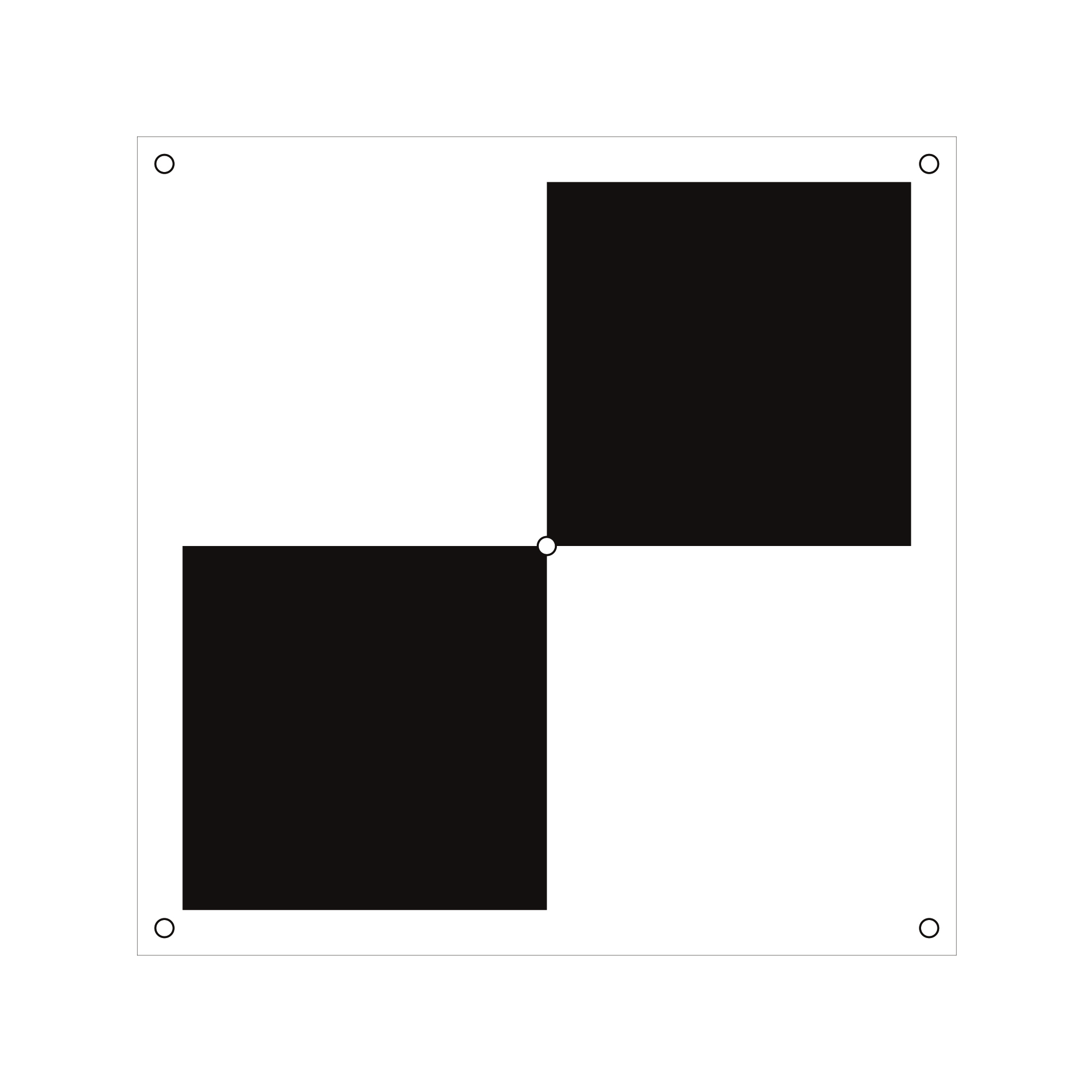 ドローン用対空標識プラス型(白黒) H450×W450