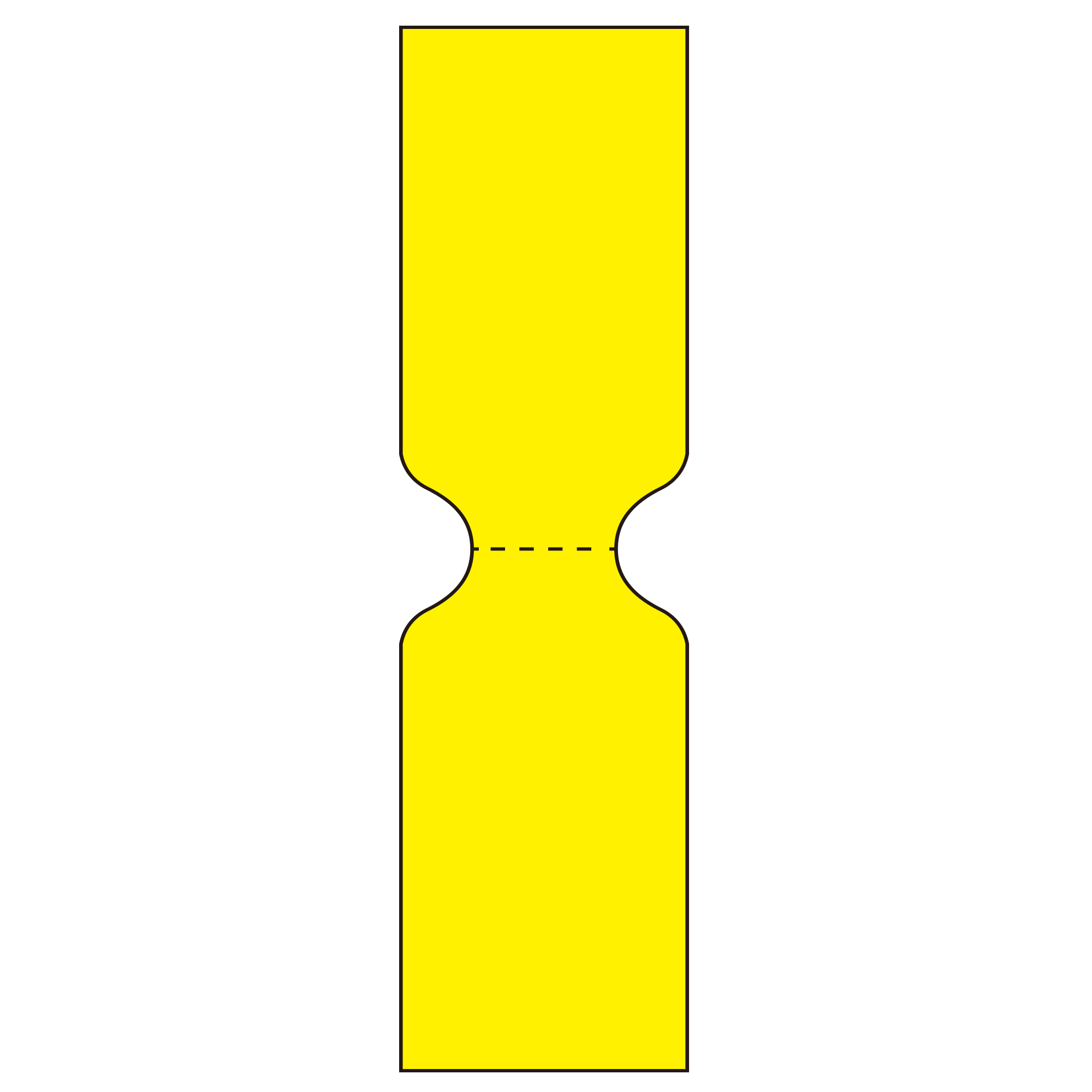 ケーブルタグステッカータイプ 二つ折式 黄地