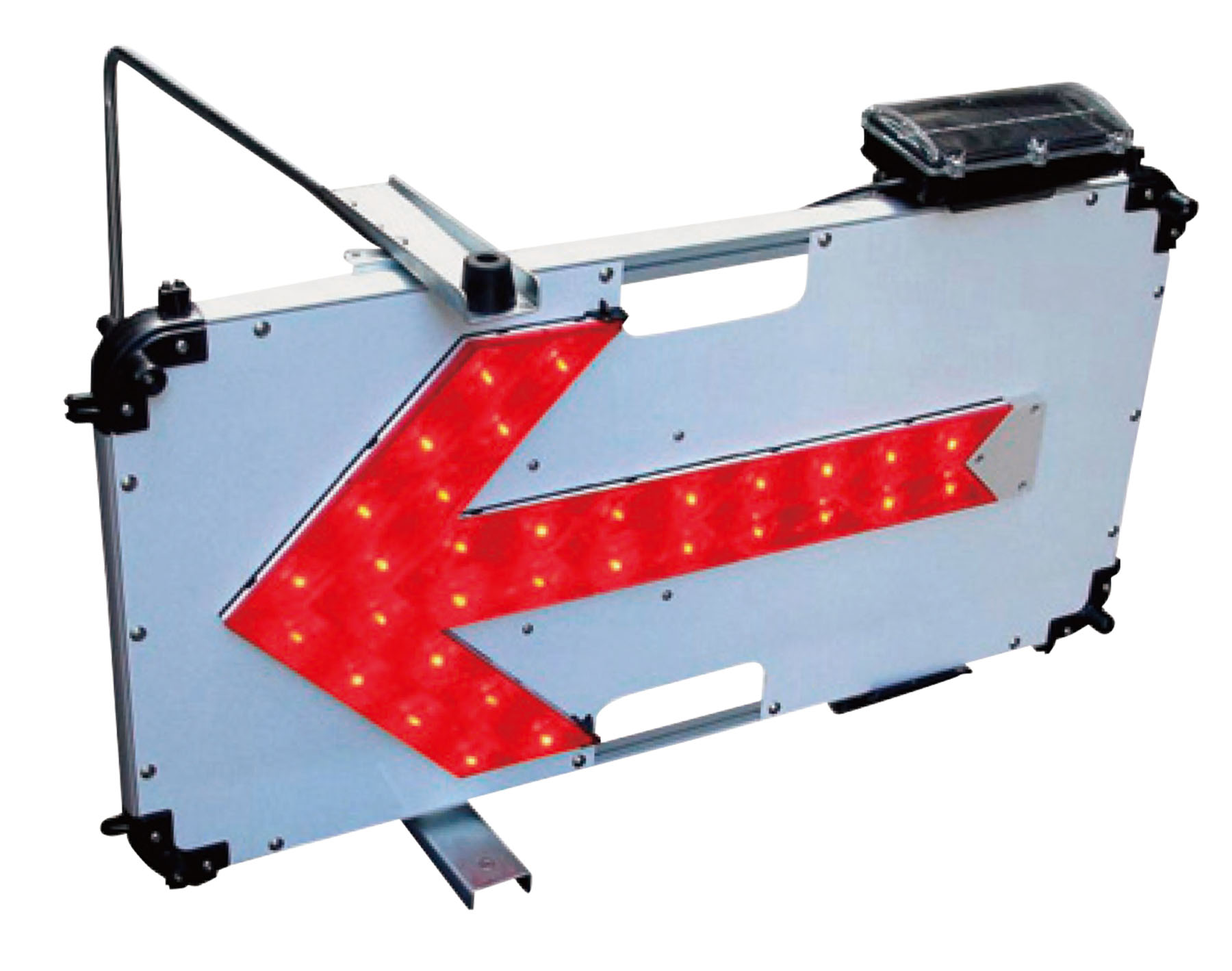 ブロー製折りたたみ式矢印板 蛍光イエロープリズム反射 赤矢印 BOA2-06（２台セット・送料無料） - 2
